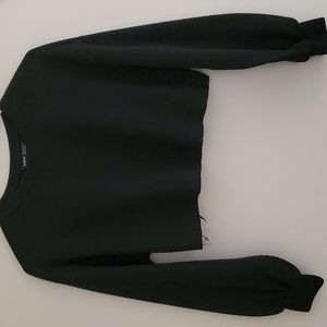 Black Crop cut knit Top